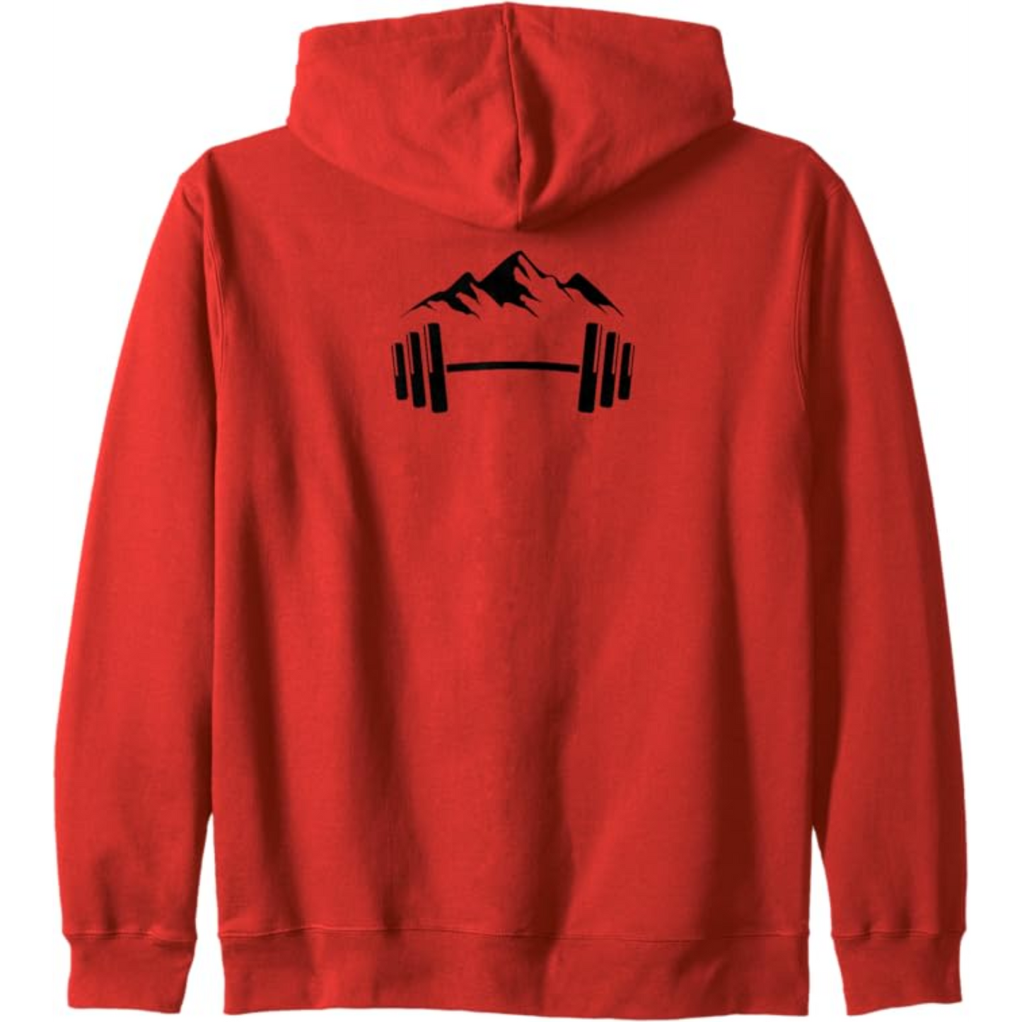 Barbell and Mountain - Zip Hoodie - Black Print