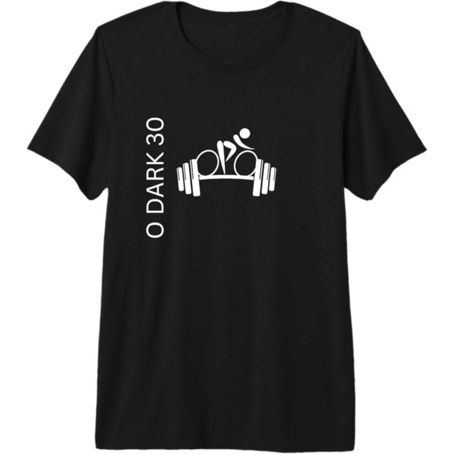 Barbell and Spin - Premium T Shirt - White Print