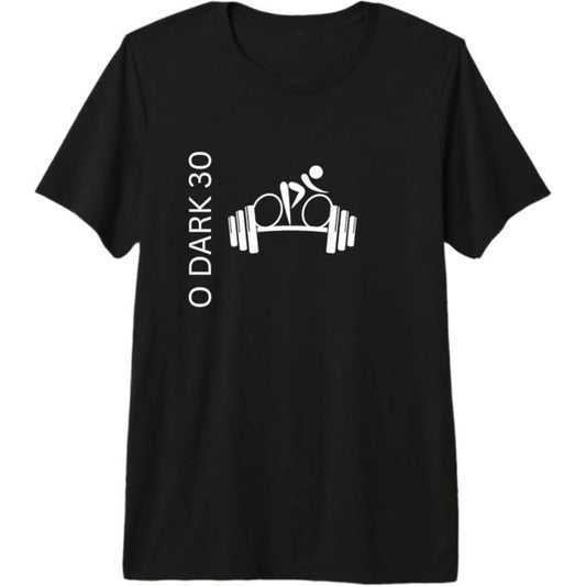 Barbell and Spin - Premium T Shirt - White Print